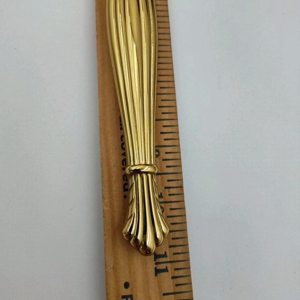 VTG Mirror Hairbrush Comb Handler FLORAL DESIGN Vanity Antq Goldtoned B507SA3572